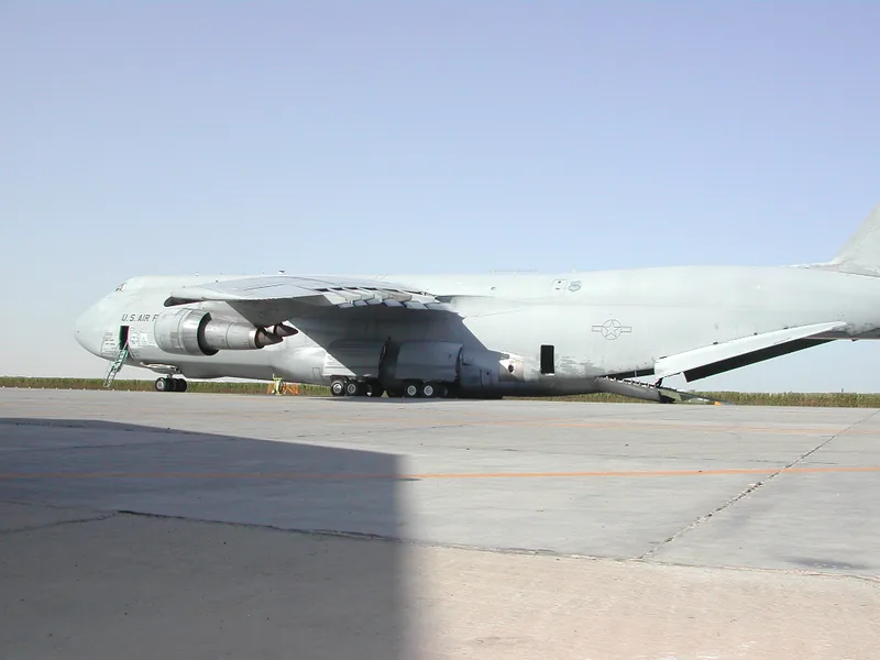 Lockheed C-5A Galaxy on the ramp — the aircraft Anthony Caccamo flew and maintained in the Air National Guard